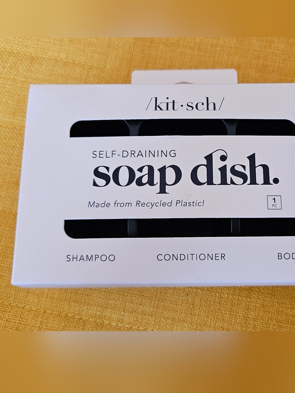Kitsch Self-Draining Soap Dish - Black